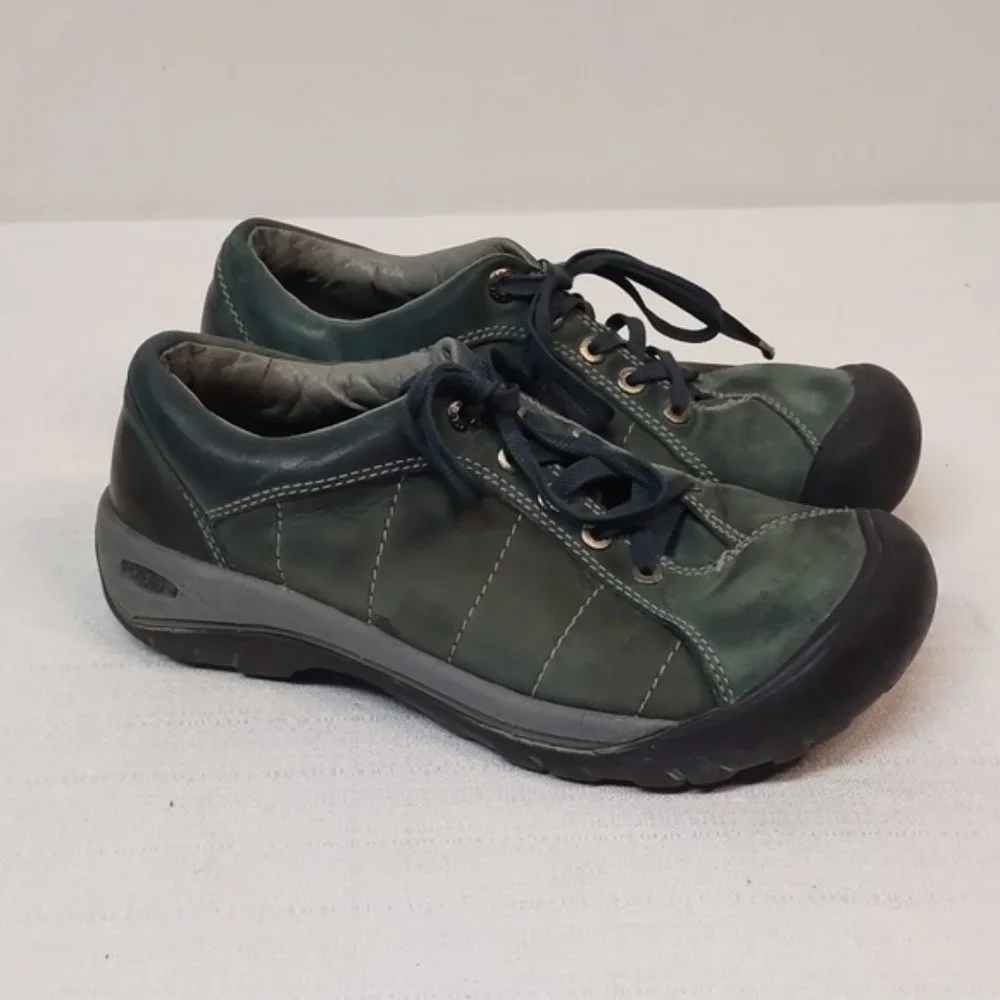 KEEN Women's Green Leather Outdoor Walking Shoes Size 7